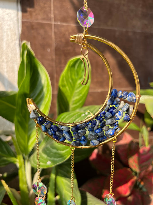 Lapis Lazuli Moon Suncatcher