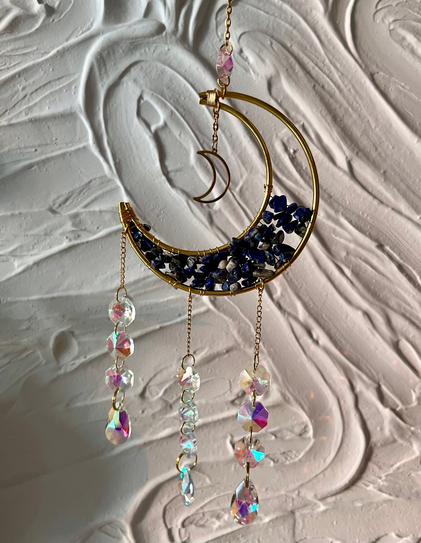 Lapis Lazuli Moon Suncatcher
