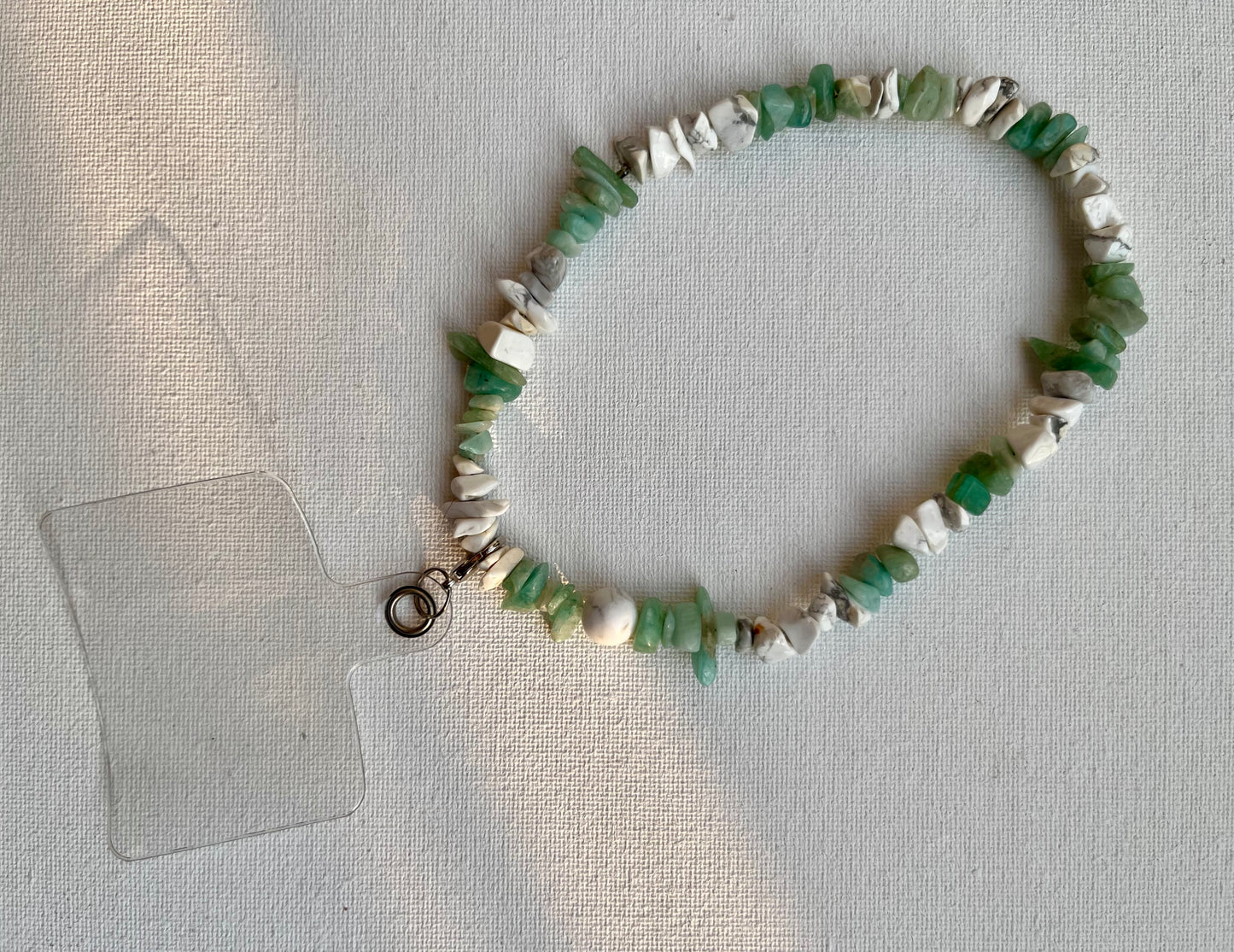 Amazonite and Howlite phone charm