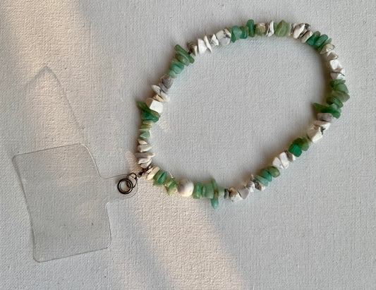 Amazonite and Howlite phone charm