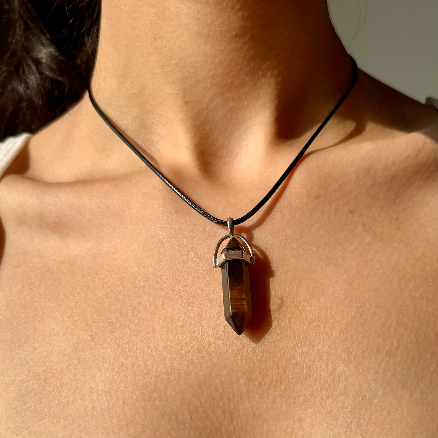 Tigers Eye Pointer Shape Pendant