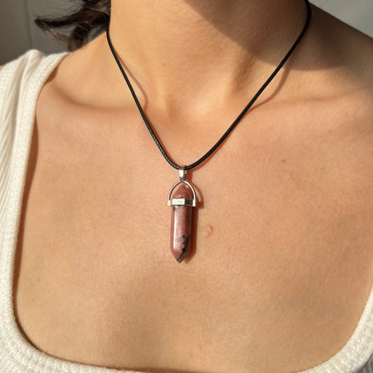 Rhodonite Pointer Shaped Pendant