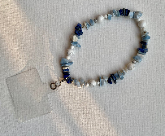 Howlite, Blue Opal and Lapis Lazuli phone charm