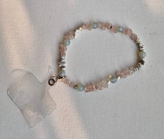 Opal, Howlite and Rose Quartz phone charm