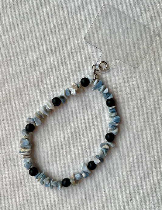 Blue Opal and Black Onyx phone charm