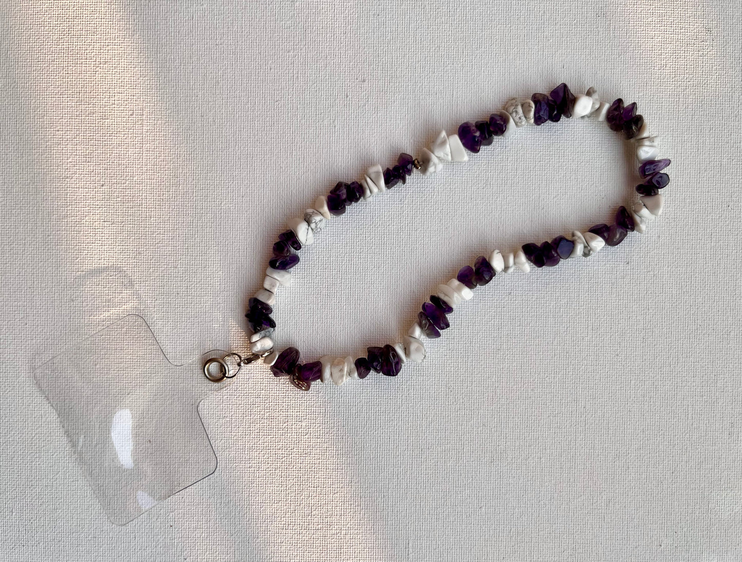 Howlite and Amethyst phone charm
