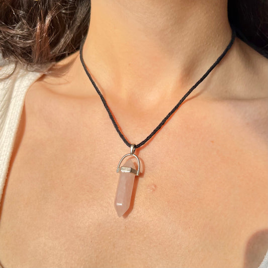 Rose Quartz Pointer Shape Pendant
