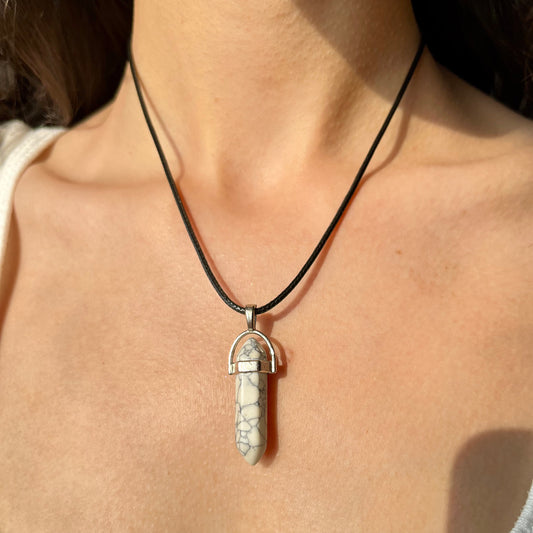 Howlite Pointer Shape Pendant