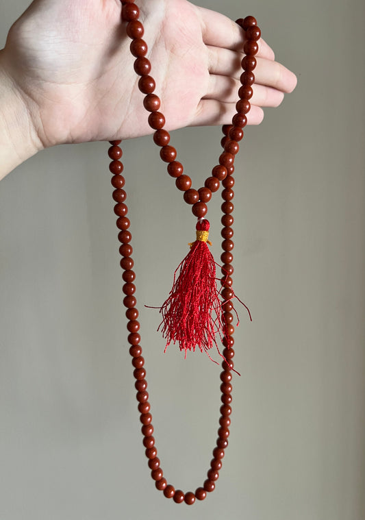 Red Jasper Mala 108+1 beads