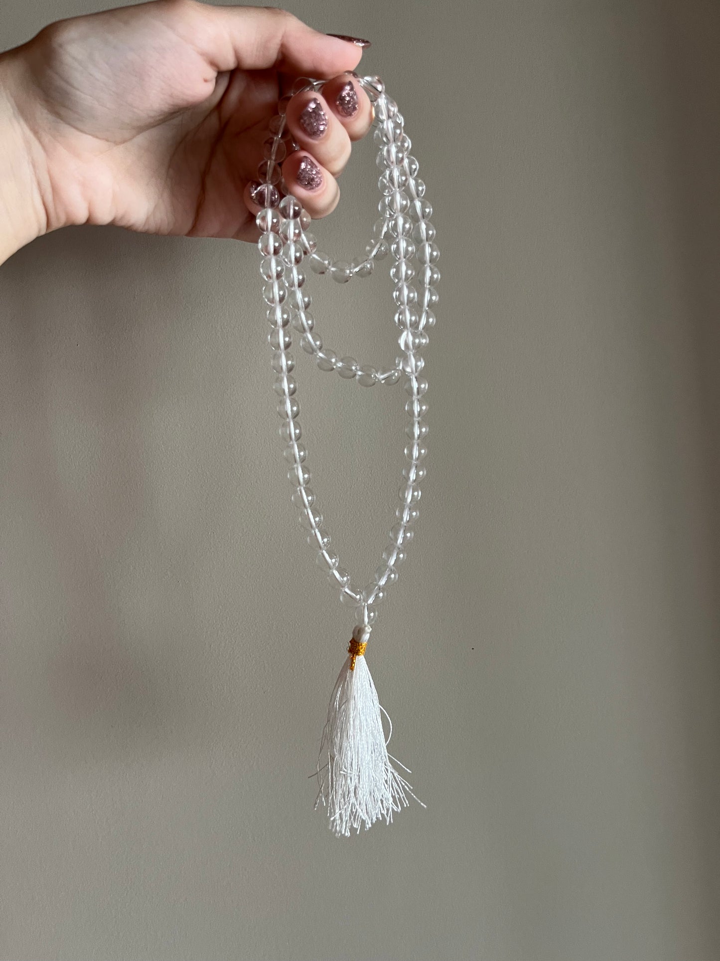Clear Quartz Mala 108+1 beads