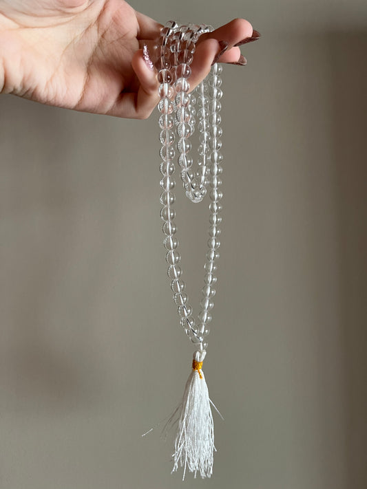 Clear Quartz Mala 108+1 beads