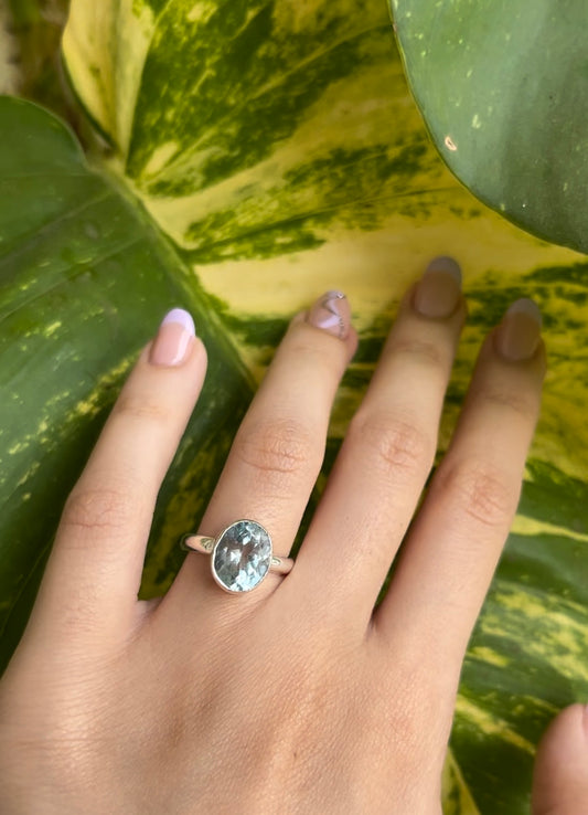 Blue Topaz Silver Ring