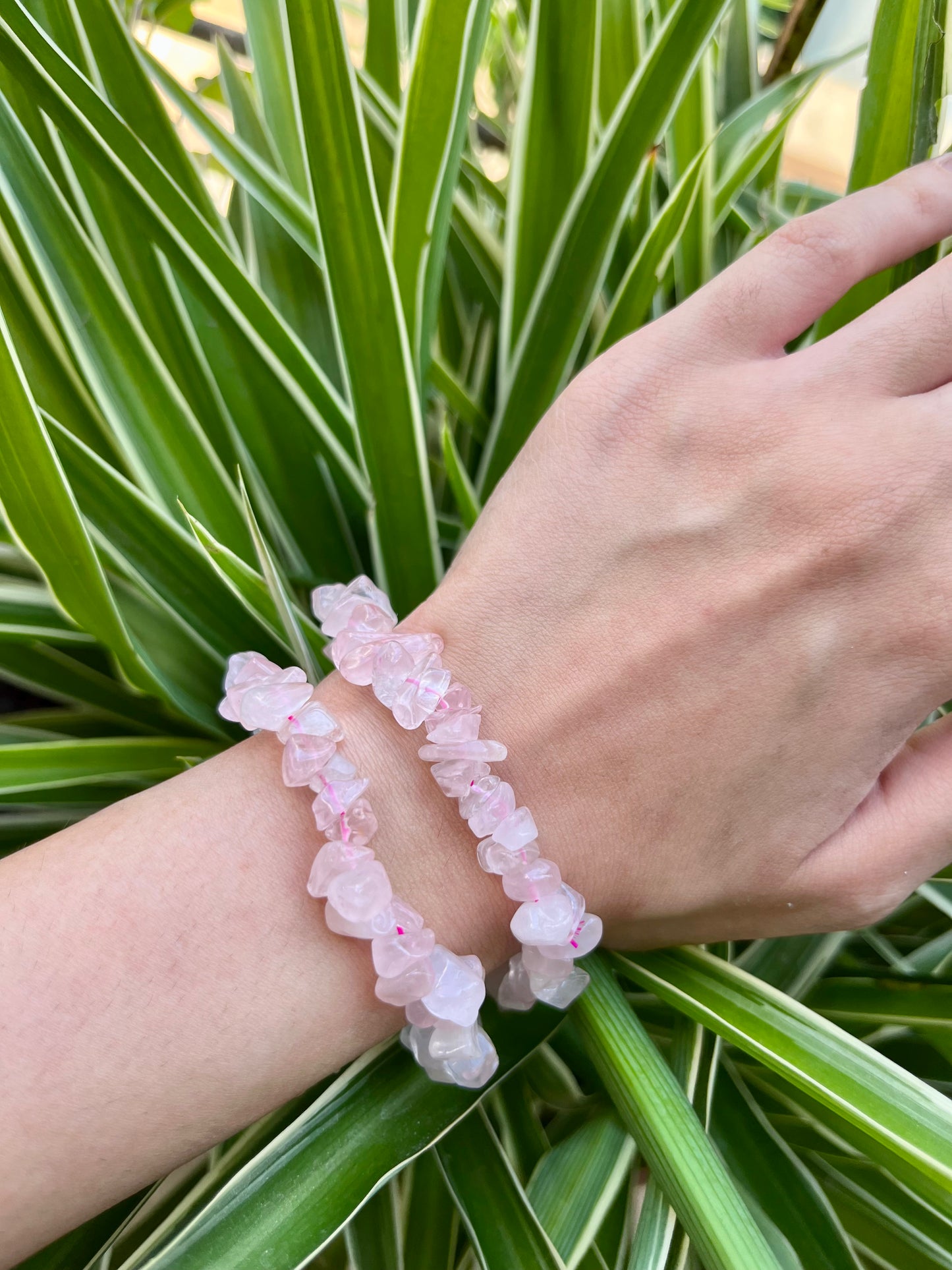 Rose Quartz Chip Bracelet