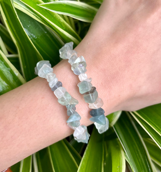 Multi Flourite Chip Bracelet