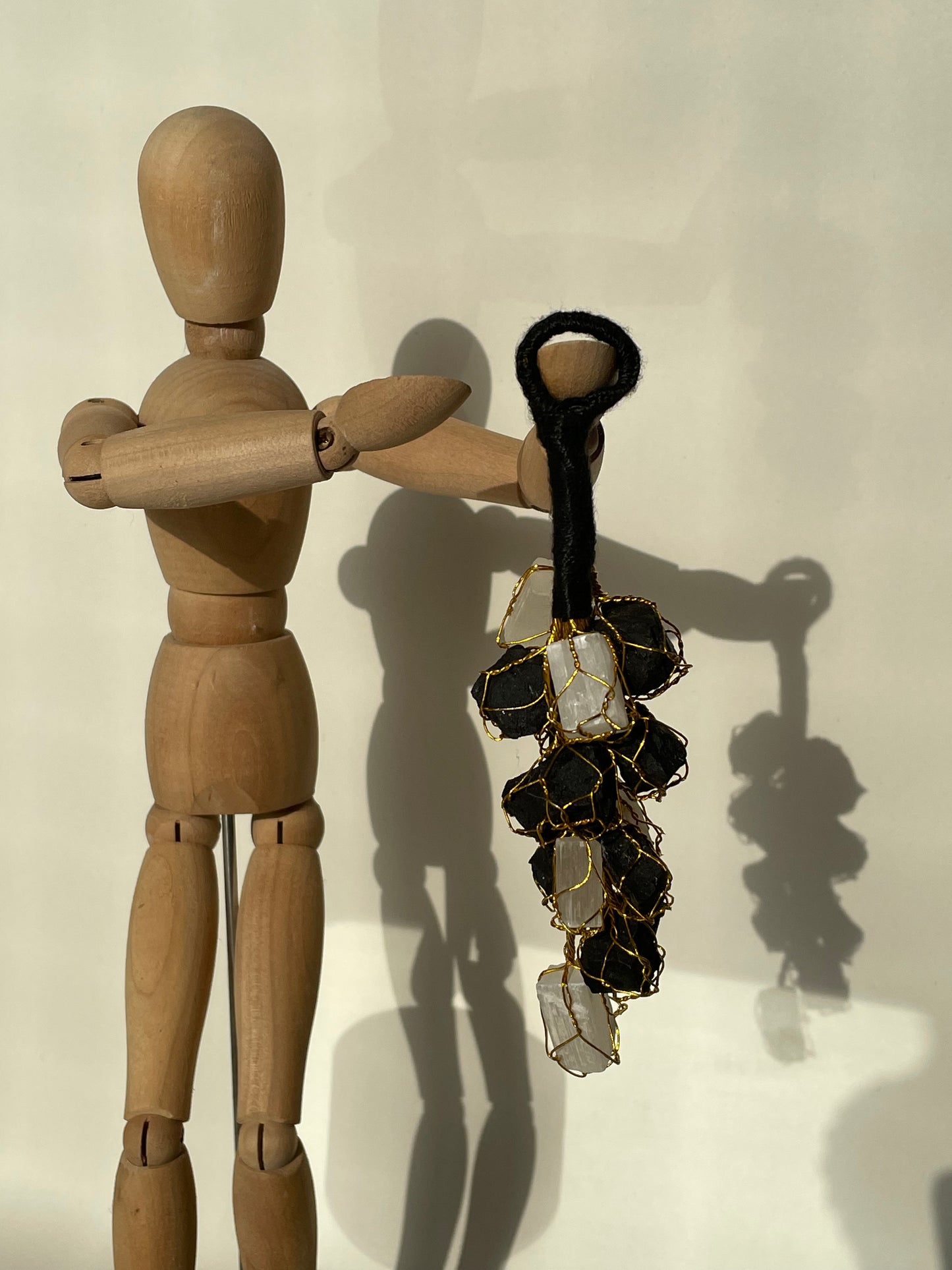 Selenite And Black Tourmaline Hanging