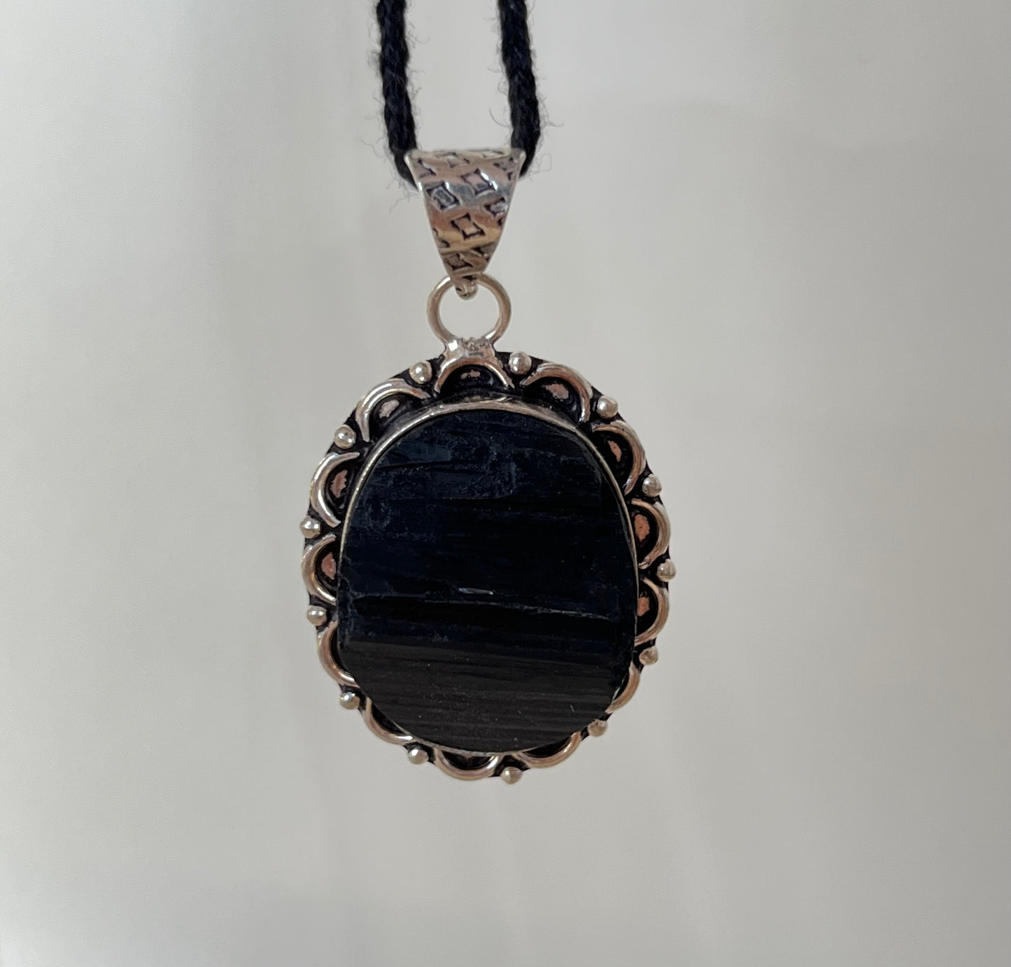 Black Tourmaline Pendant Raw