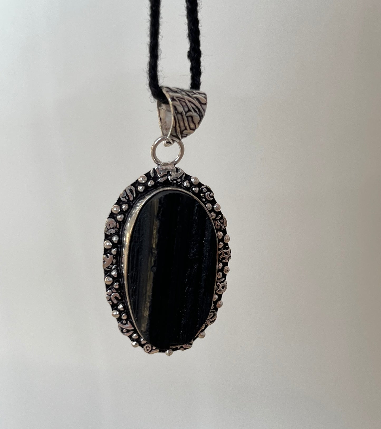 Black Tourmaline Pendant Raw