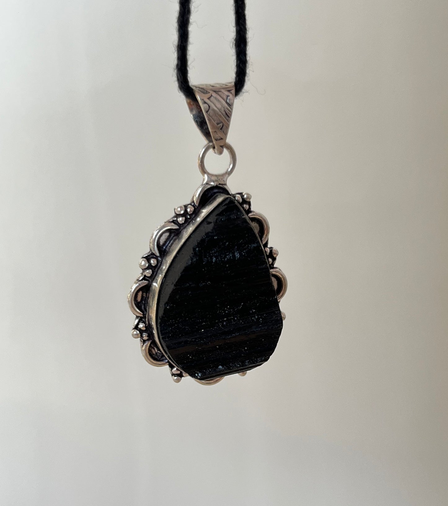 Black Tourmaline Pendant Raw