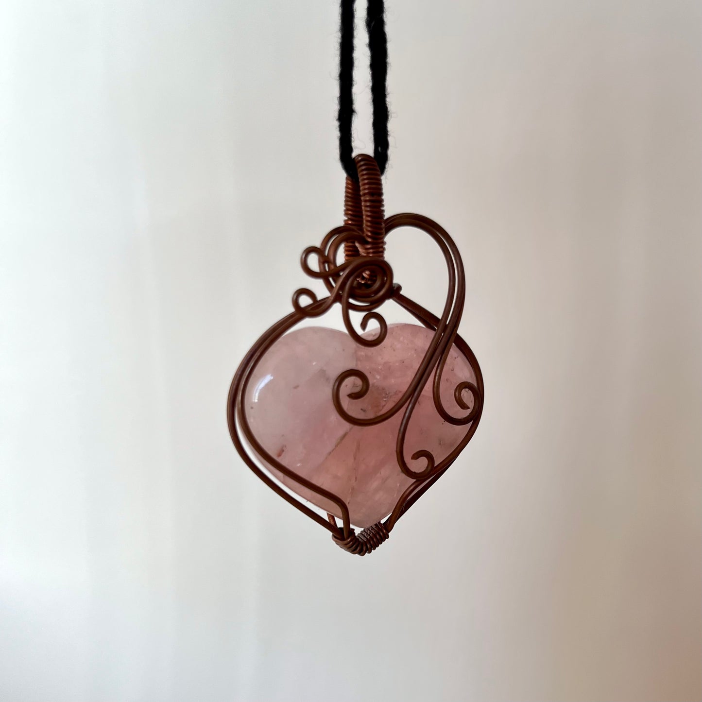 Rose Quartz Handmade Copper Pendant