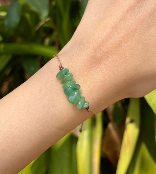 Green Aventurine Adjustable Chip Bracelet