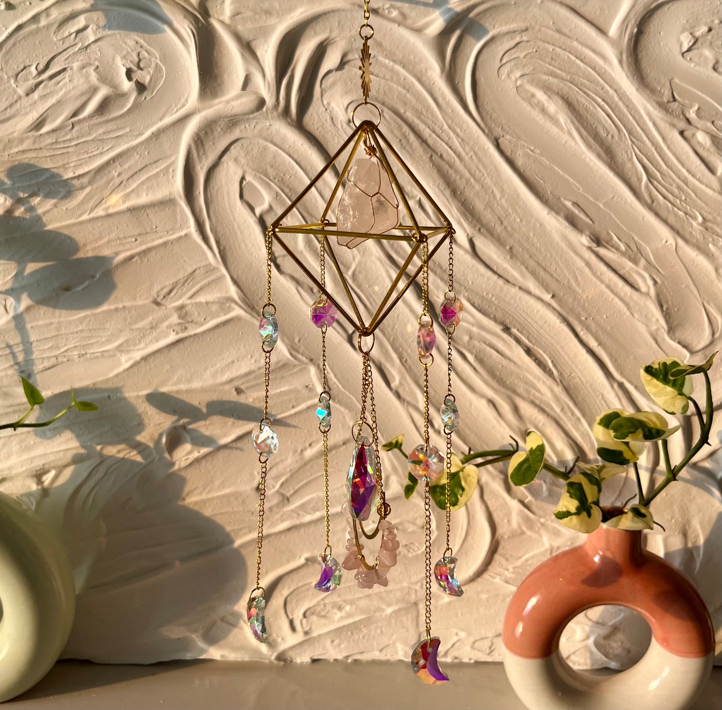 Rose Quartz Suncatcher