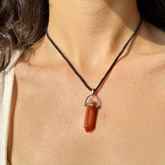 Carnelian Pointer Shape Pendant