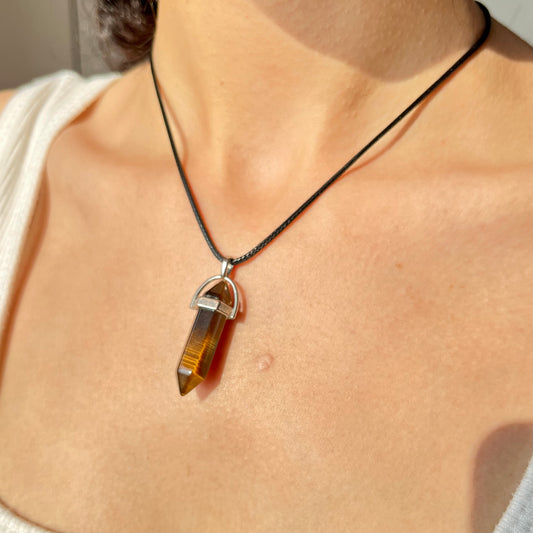 Tigers Eye Pointer Shape Pendant