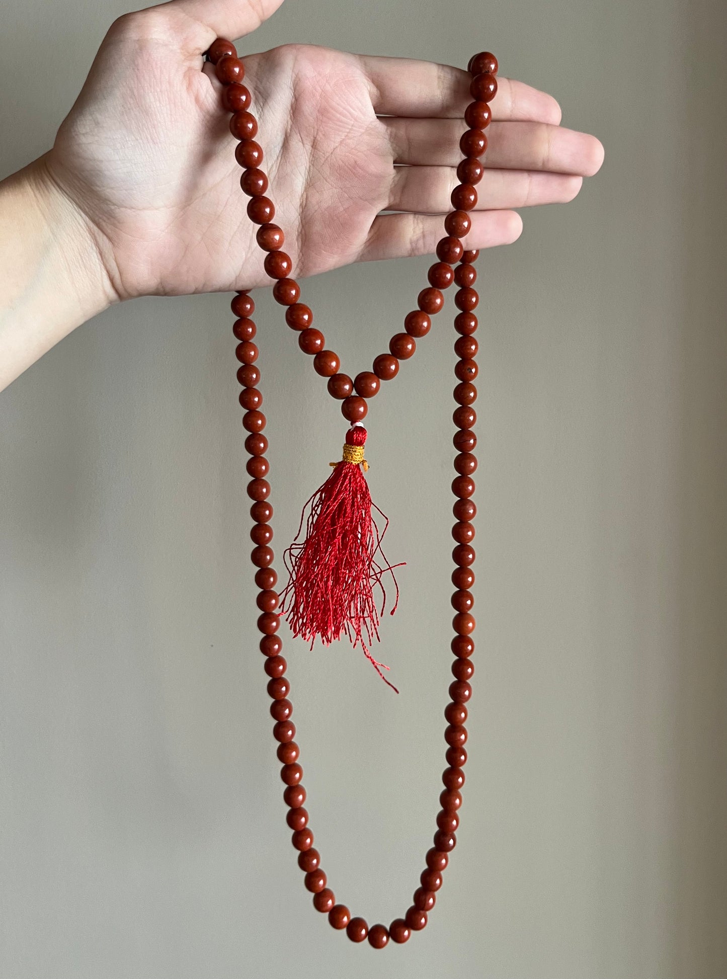 Red Jasper Mala 108+1 beads