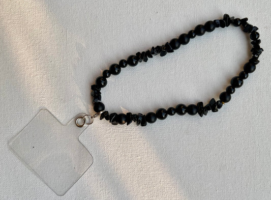 Black Tourmaline and Black Onyx phone charm