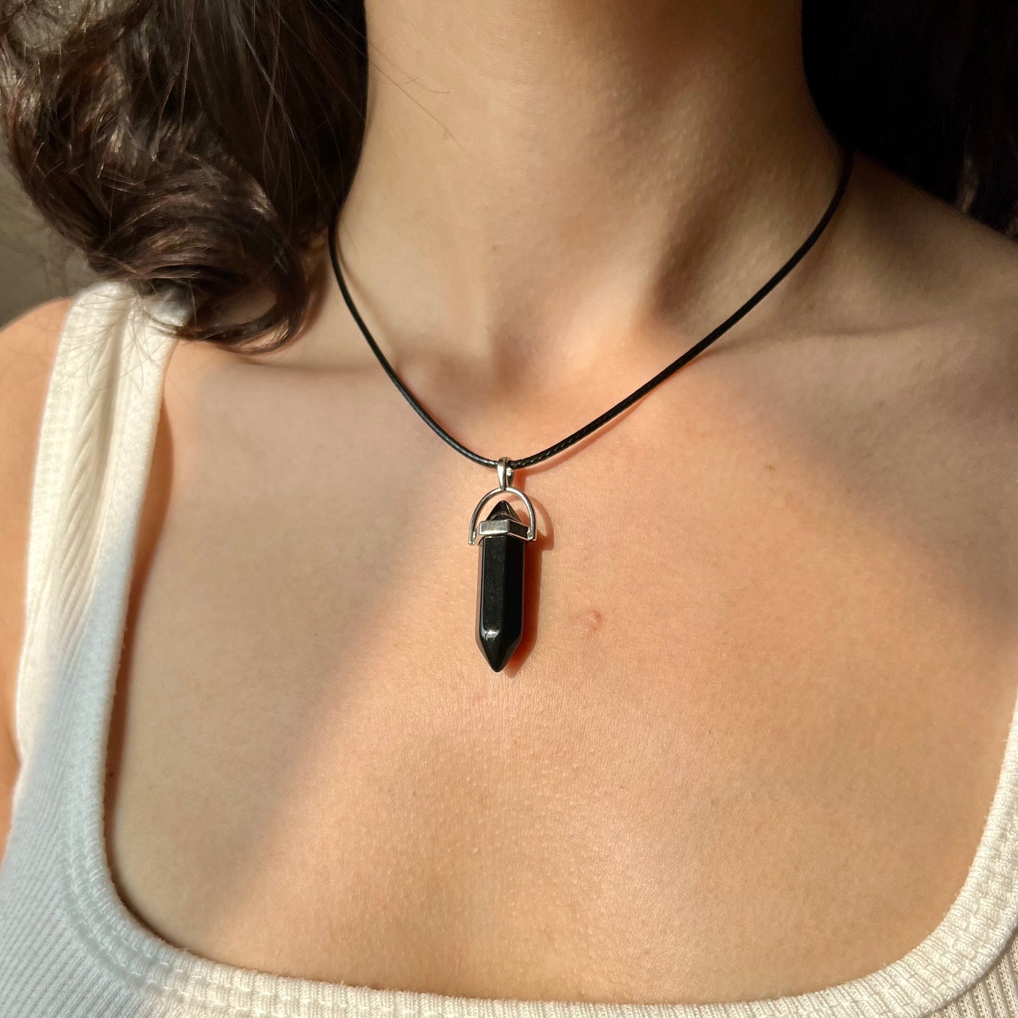 Black Tourmaline Pointer Shape Pendant