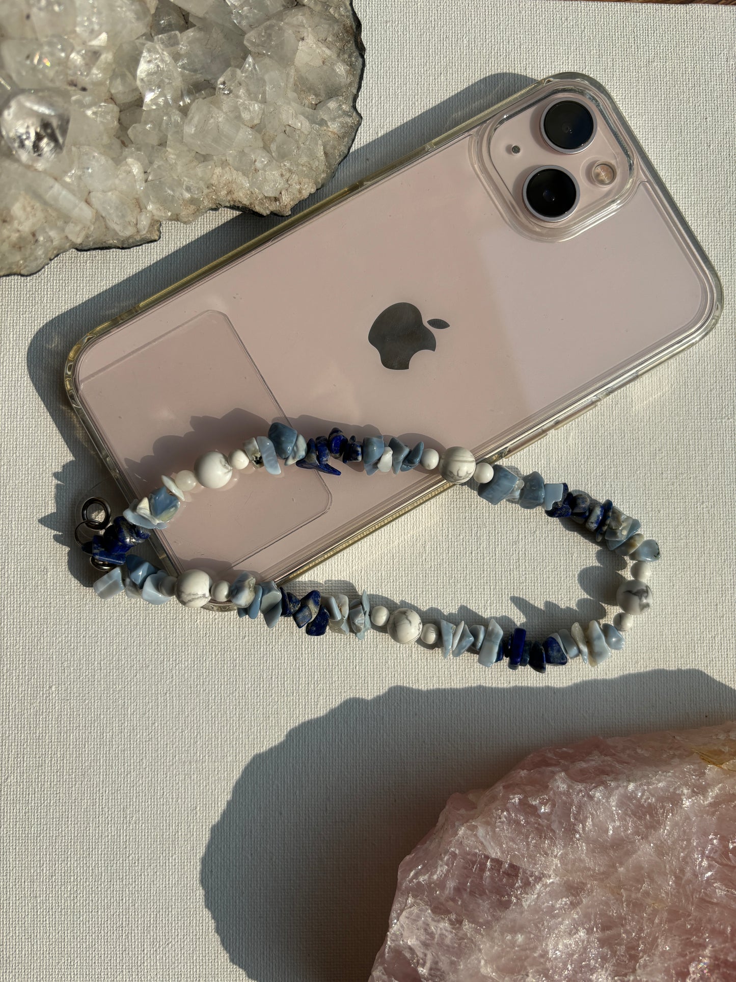 Howlite, Blue Opal and Lapis Lazuli phone charm